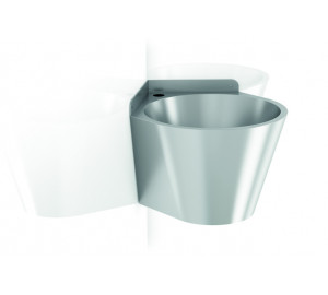 LAVAMANOS ESQUINERO REDONDO INOX 304 SATINADO