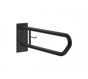 BARRA ABATIBLE 800MM PORTARROLLOS INOX NEGRO MATE