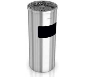 PAPELERA CON CENICERO INOX SATINADO